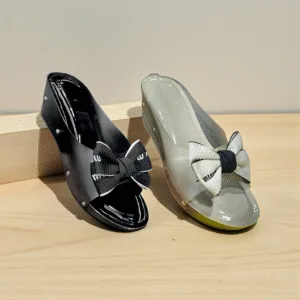 Ladies' Transparent Bow Wedge Slides ART - D38-22