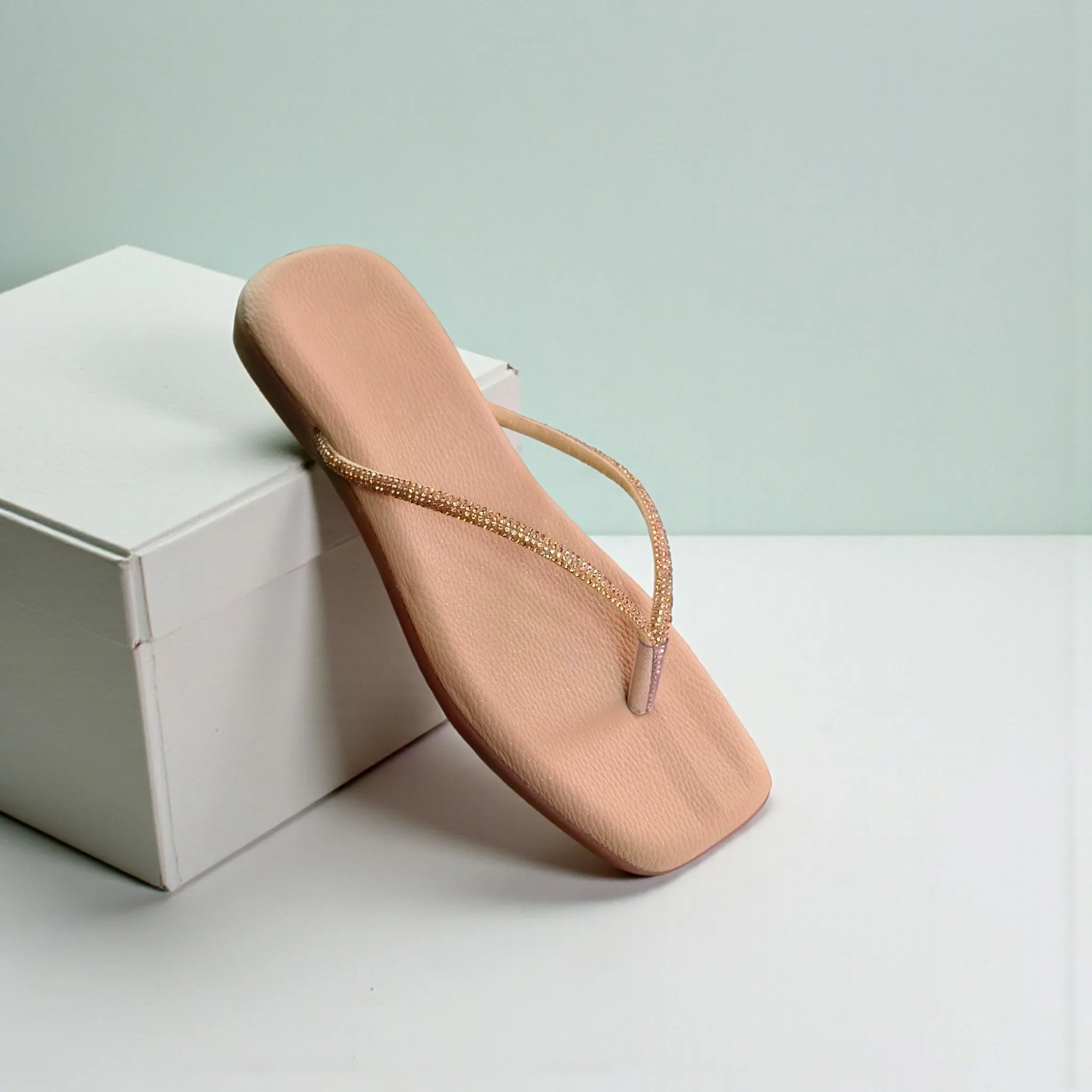 Ladies' Nude Minimalist Flat Flip-Flops ART - D38-30