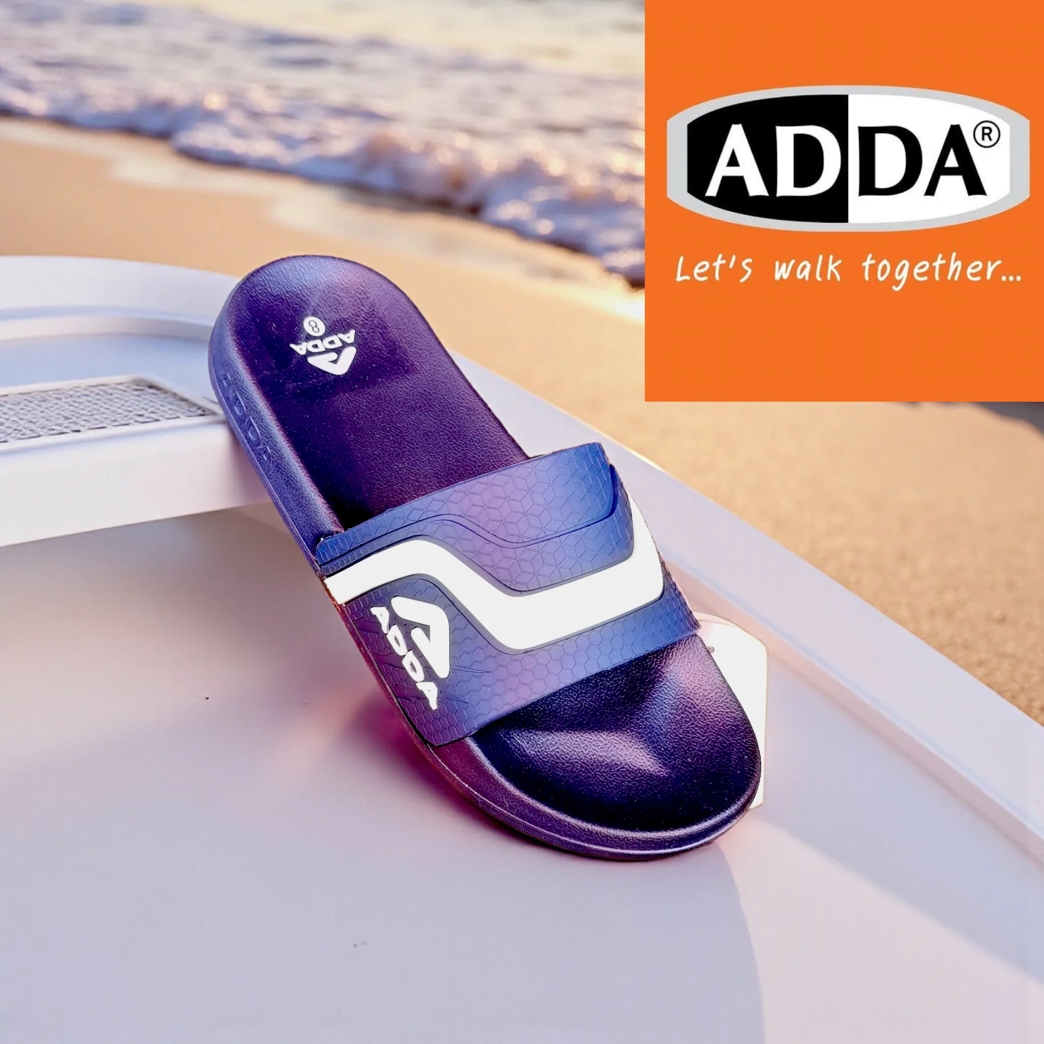 ADDA Men's Navy Pool Slides ART - montana - 1