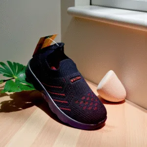 welcome Kids’ Black & Red Sporty Slip-Ons art - austin 02