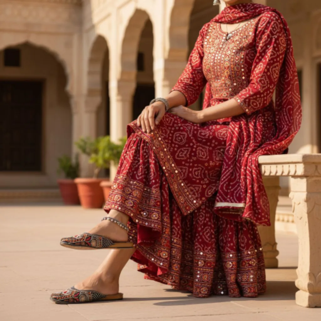 Ladies’ Multicolor Embroidered Mojri ART - d39-37 - Image 2