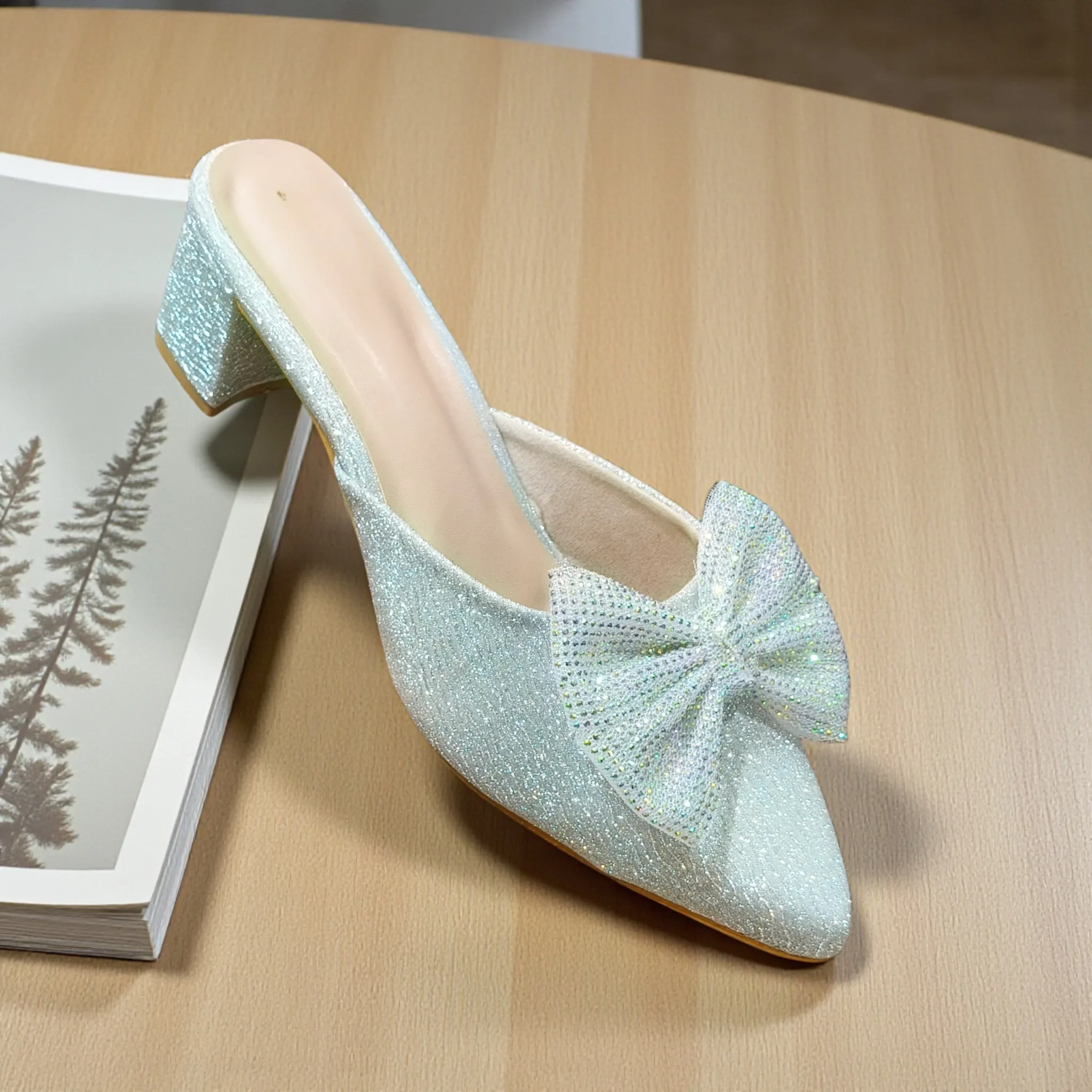 Ladies’ Sparkle Bow Block Heels ART - D40-12