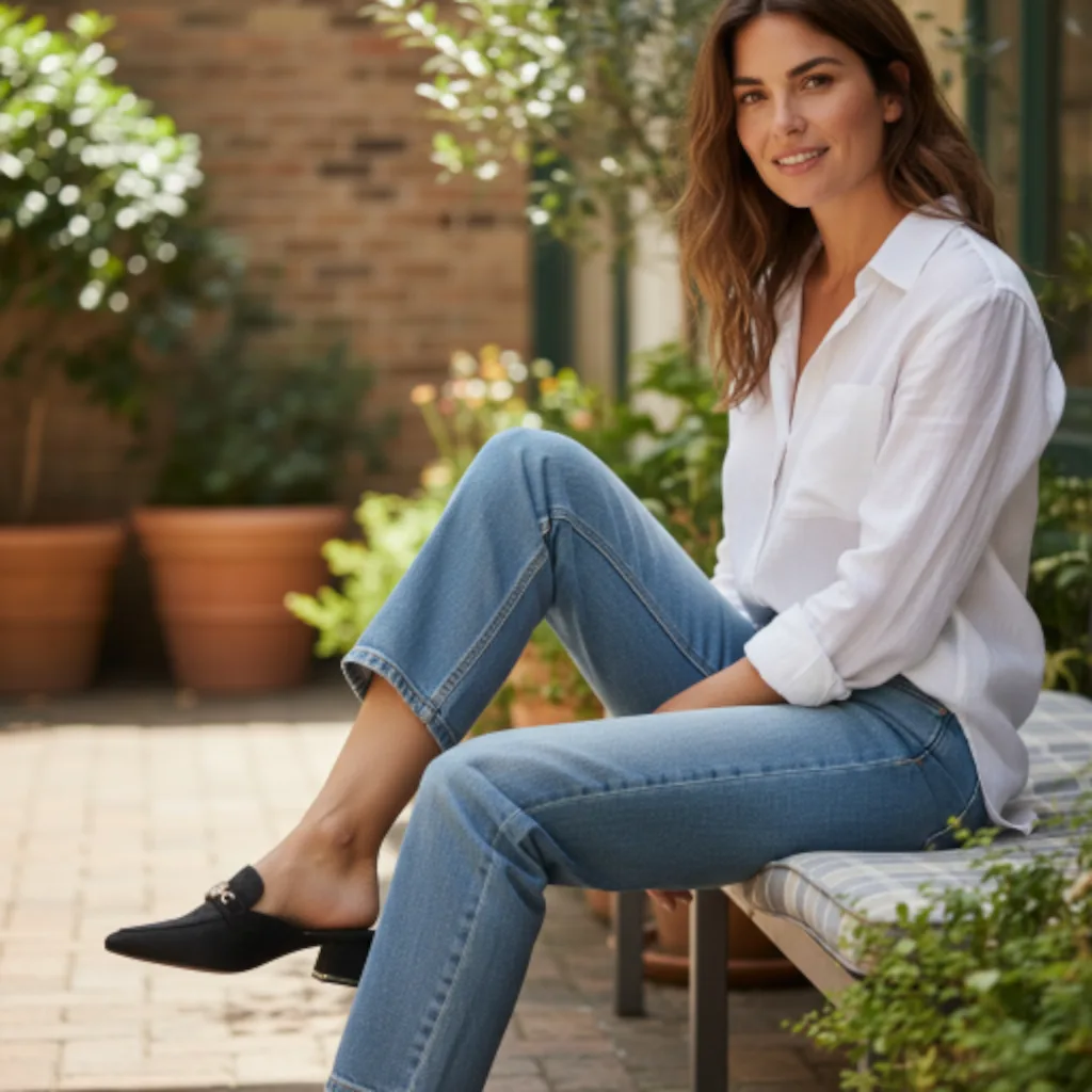 Ladies’ Black Chic Mules ART - D40-13 - Image 2