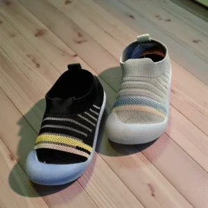 LANCER Stripe Step Knit Kids Slip‑Ons 🌈 ART - OGIY 03