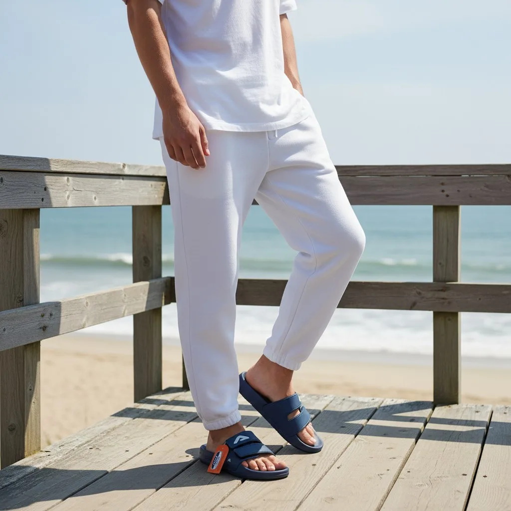 ADDA Men’s Dual‑Strap Comfort Slides 🤍 ART - coaster 4 - Image 4