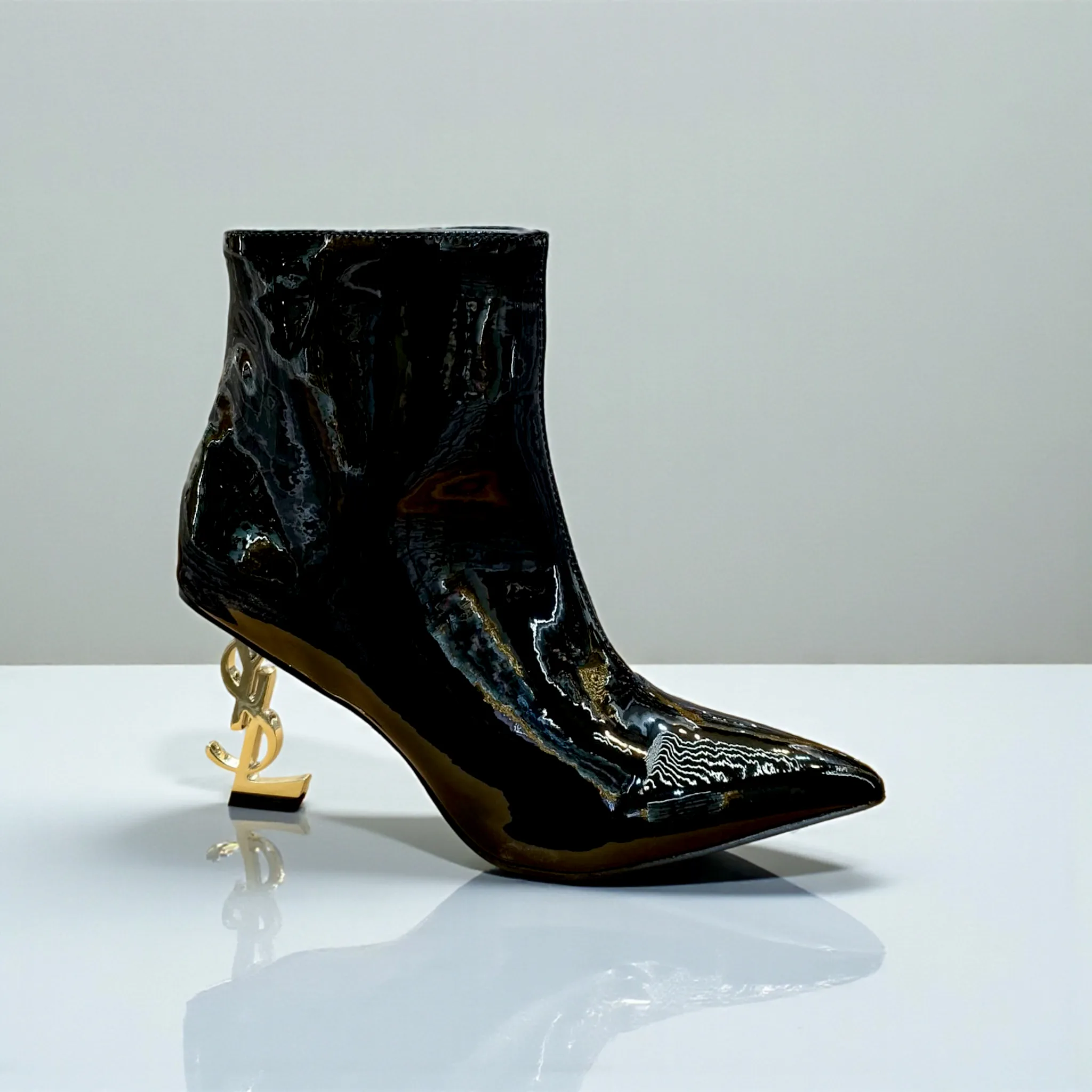 YSL Heel Style Ankle Boots for Women