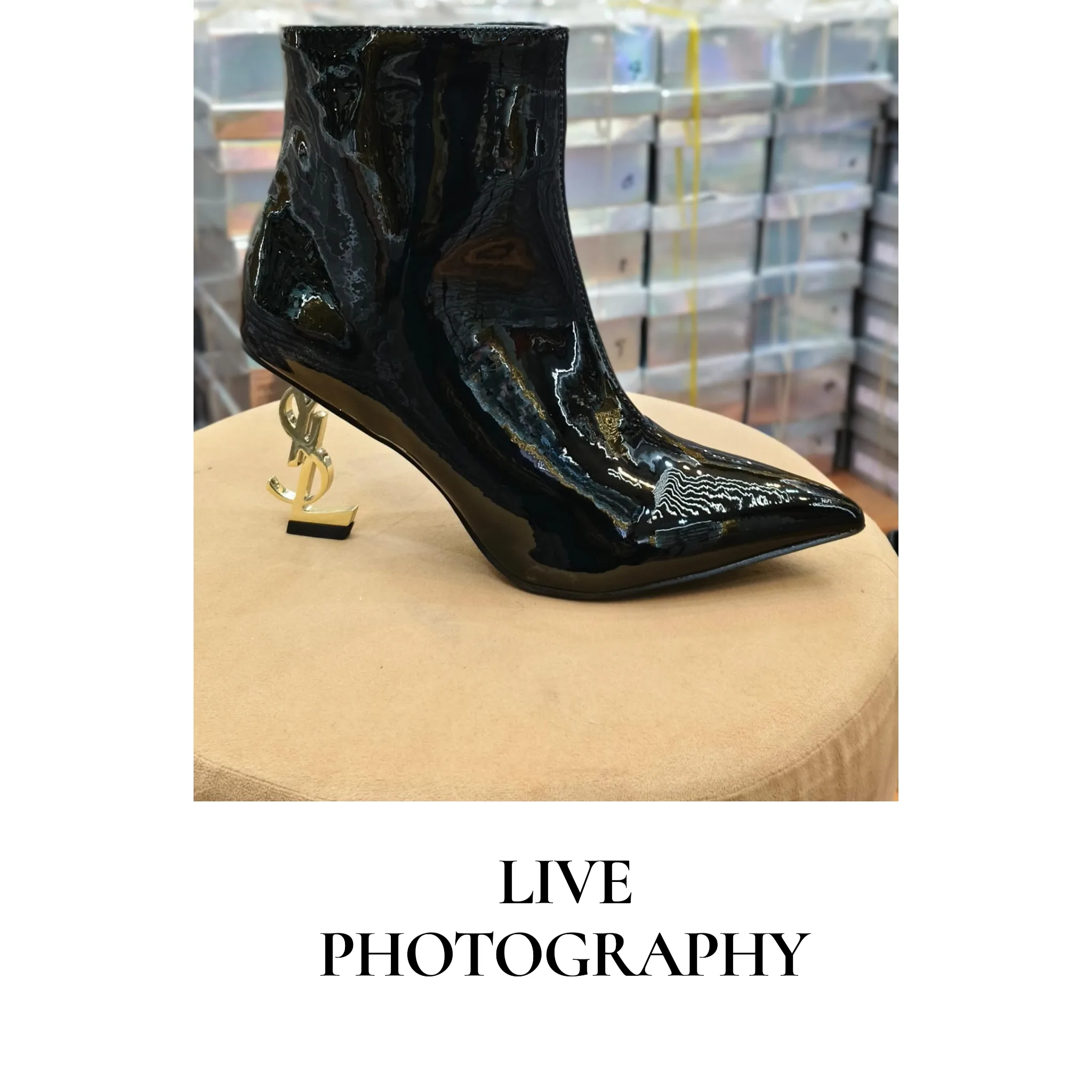 YSL Heel Style Ankle Boots for Women - Image 3