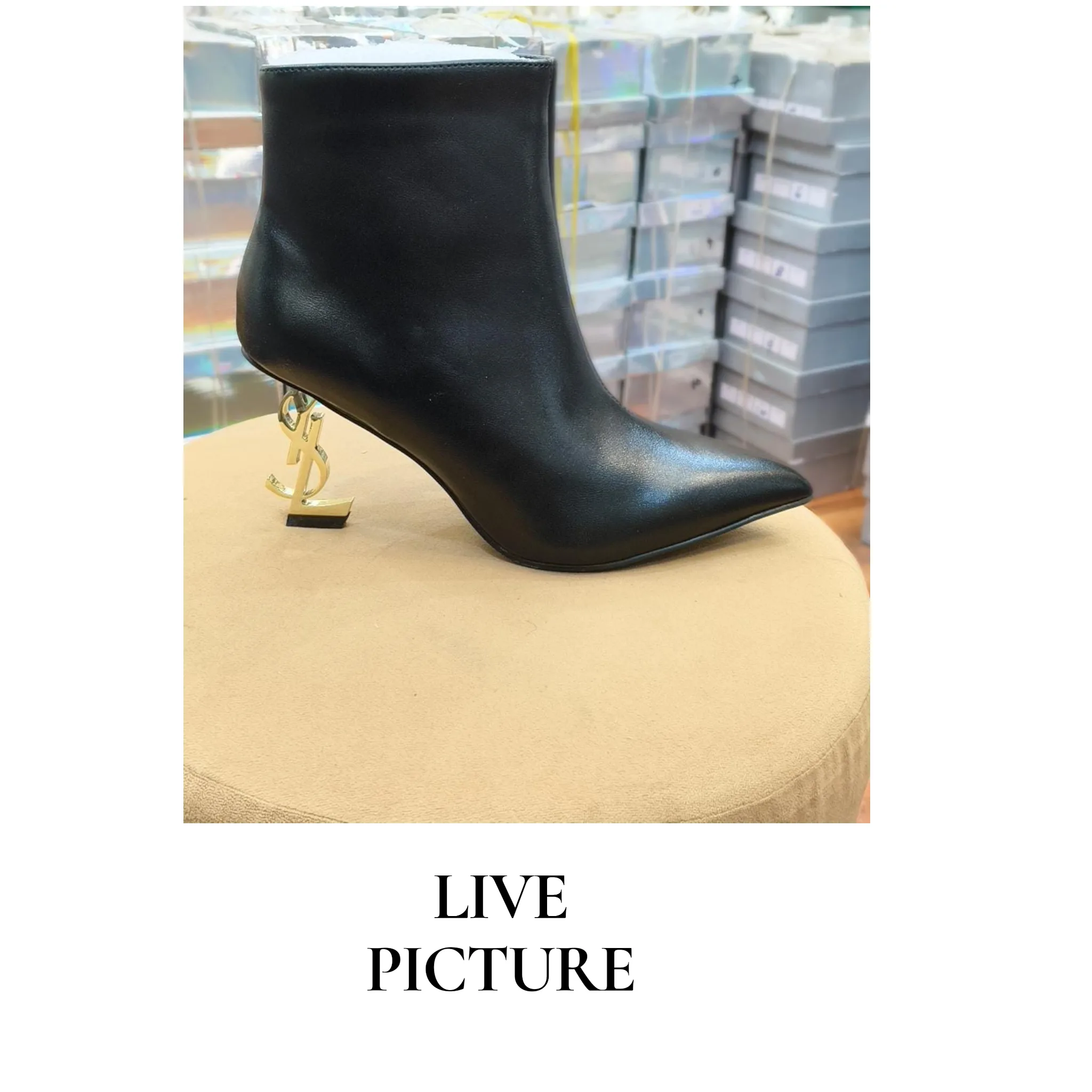 YSL HEEL Luxe Icon Heel Ankle Boots ✨ - Image 3