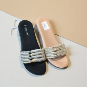 Nayaa Crystal-Braided Glamour Slides ✨ ART - D43-38