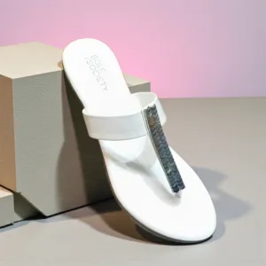 Sole Society "Chevron Luxe" Embellished T-Strap Flat Sandal ✨ d43-41