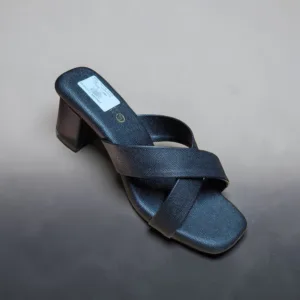 Chic Criss-Cross Textured Block Heels 👡 ART - D44-09