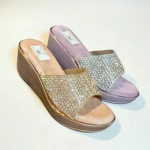 ✨ Radiant Crystal-Encrusted Wedge Slides ✨ ART - D44-05
