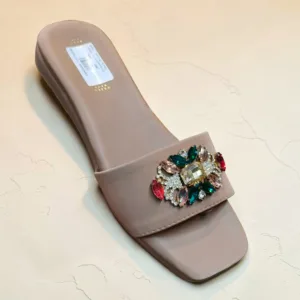 The Monarch Jeweled Satin Sliders 💎 ART - D44-07