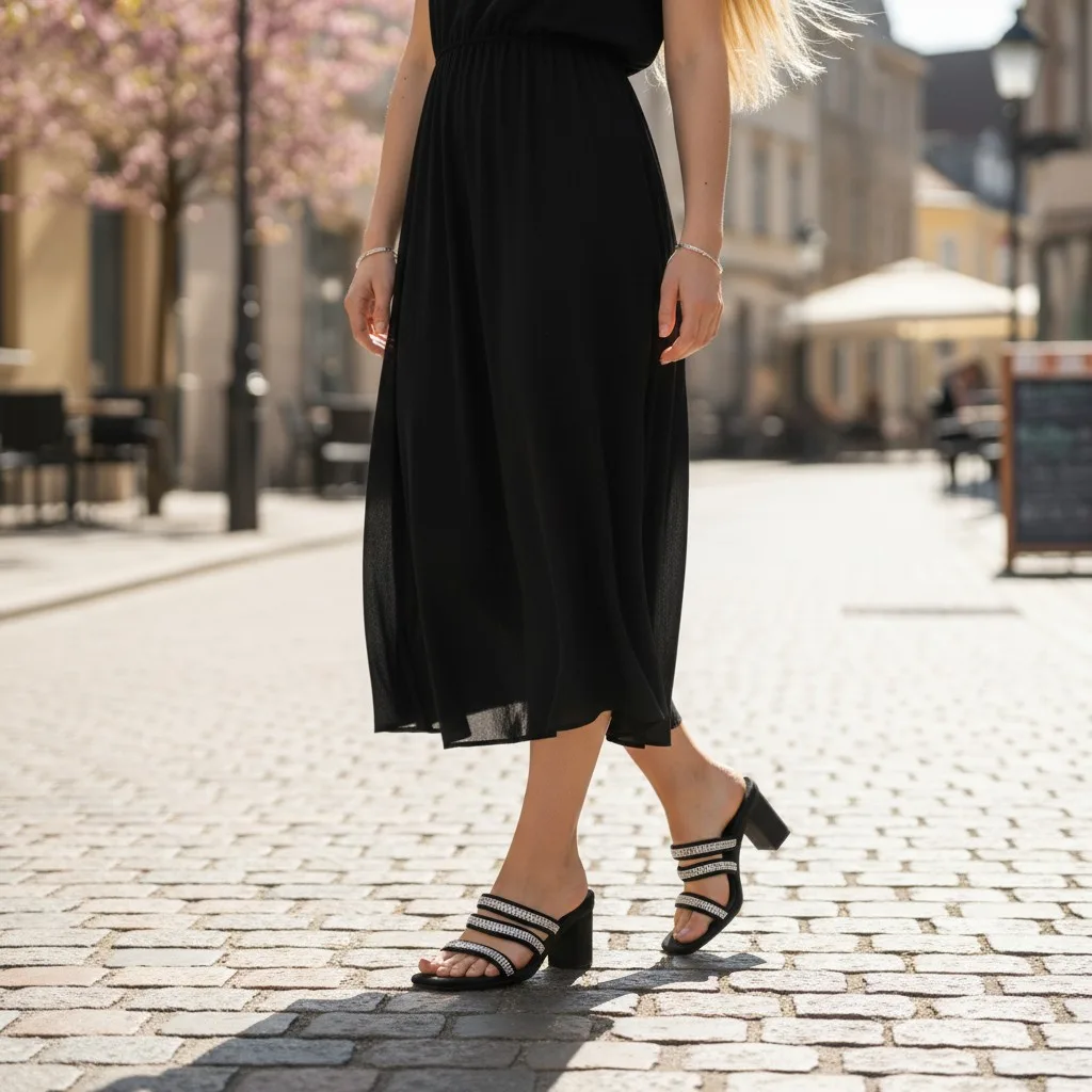 The Midnight Sparkle Block Heel π ART - D44- - Image 2