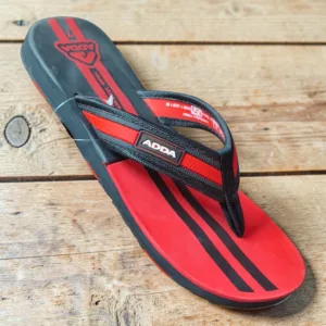 ADDA Men’s Sporty Dual-Tone Comfort Flip-Flops (Red & Black) 👟 ART - QUALITY-1