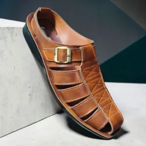 Urban Nomad: Premium Tan Leather Fisherman Sandals 👞✨ ART 12508