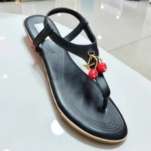Elegant Cherry Charm T-Strap Sandals 👡 ART- D44-32