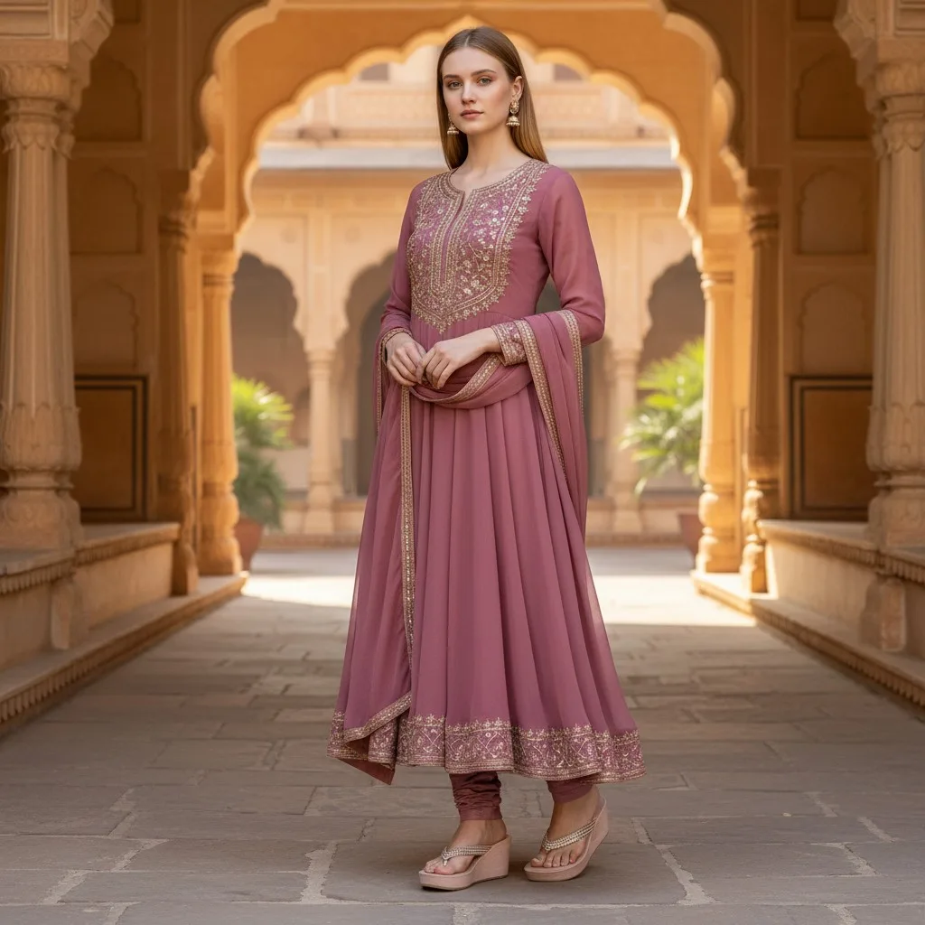 Shimmering Rose Gold Wedge Sandals ✨ ART-D45-04 - Image 2