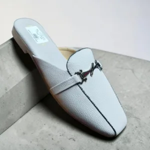 The "Cloud-Grey" Pebble Grain Bit Mule ✨ ART-D45-44