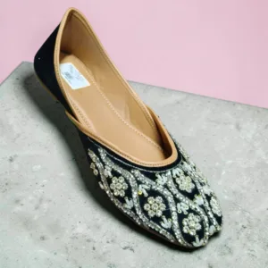 Midnight Blossom Zardosi Jutti 🌙 ART- D45-37