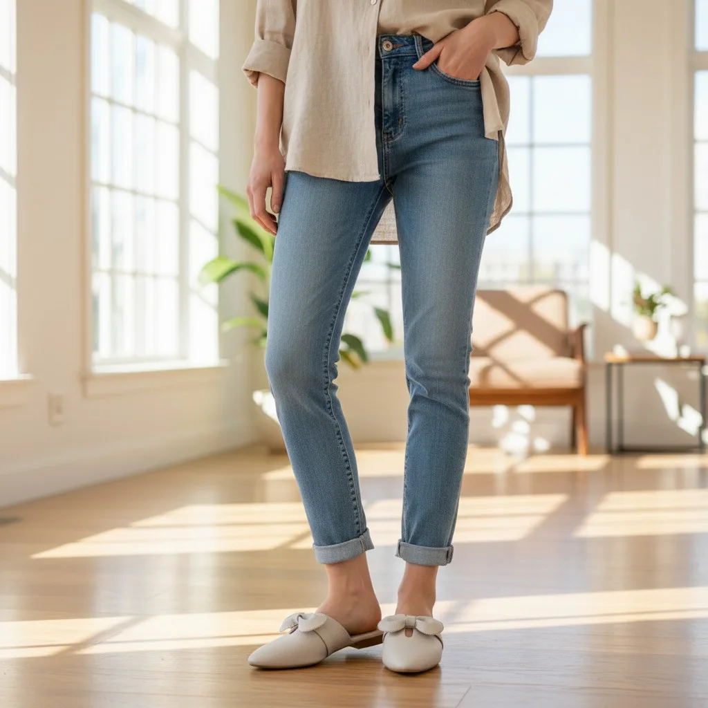 Ivory Textured Pointed-Toe Bow Mules 👡 ART - D45-42 - Image 2