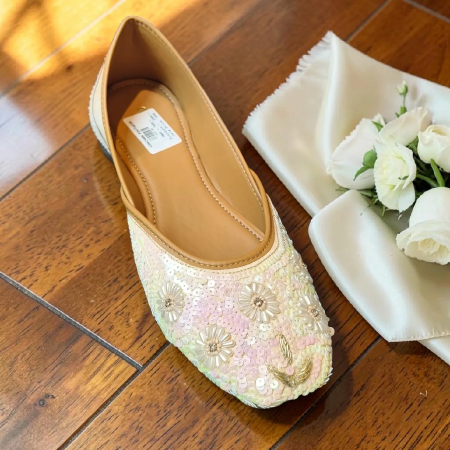 Floral Iridescent Sequin Jutti ✨ ART - D44-20