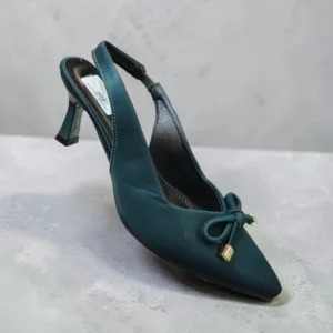 Emerald Satin Bow Slingbacks 👠 ART - D45-26