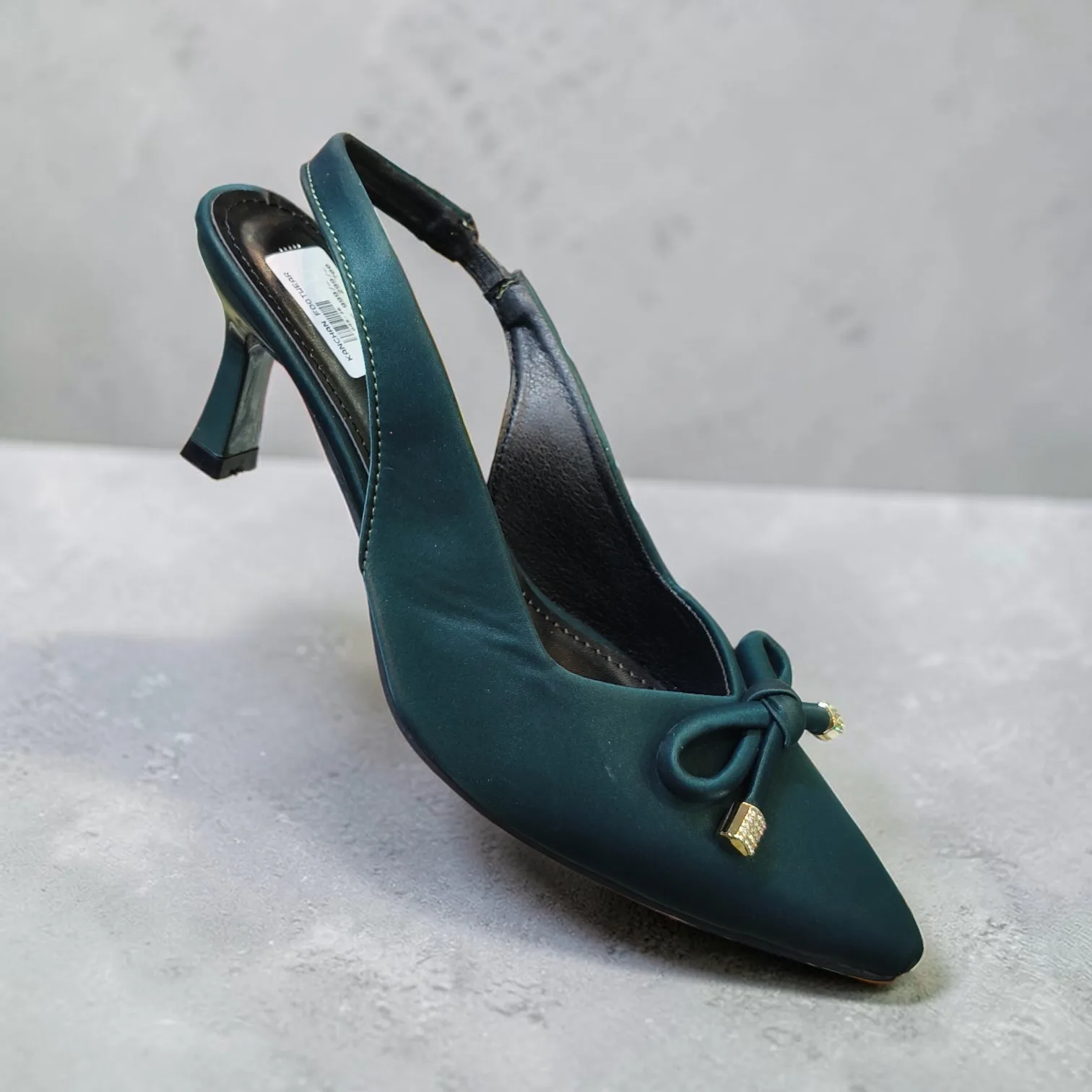 Emerald Satin Bow Slingbacks 👠 ART - D45-26
