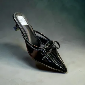Elegant Patent Pointed-Toe Mules ART - D45-27