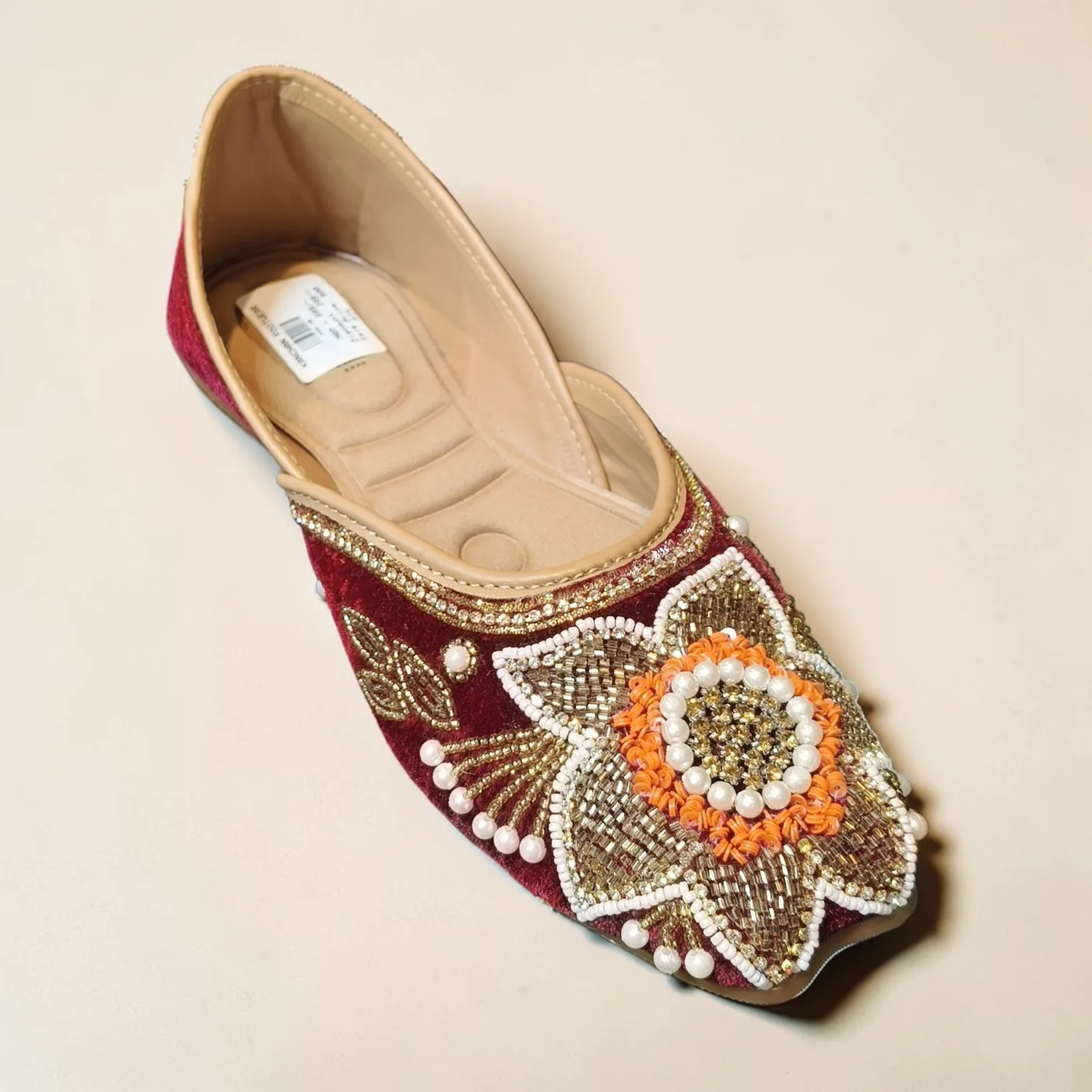 Zardozi Floral Velvet Juttis 🌸 ART - D45-36 - Image 2