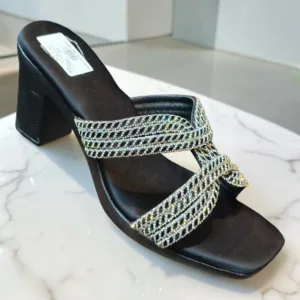 Shimmering Midnight Block Heels π ART- D45-14