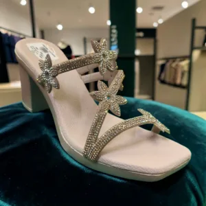 Starlight Floral Embellished Block Heel Sandals ✨ART - D45-19