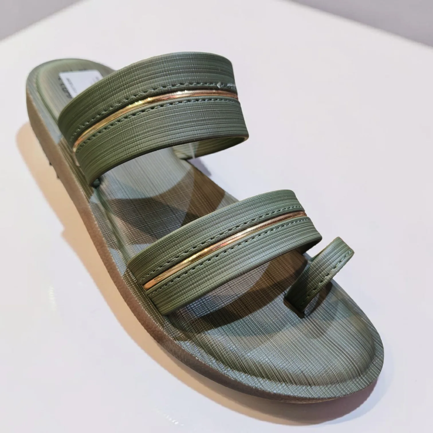 Sage Green Dual-Strap Toe-Loop Sandals 👡 ART - 3724