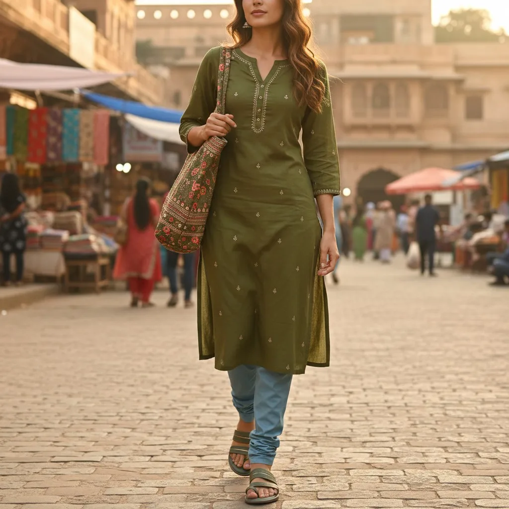 Sage Green Dual-Strap Toe-Loop Sandals 👡 ART - 3724 - Image 2