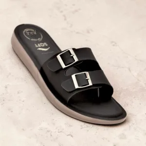 Aura Glide: Dual-Buckle Comfort Slides 👣 ART - 3735