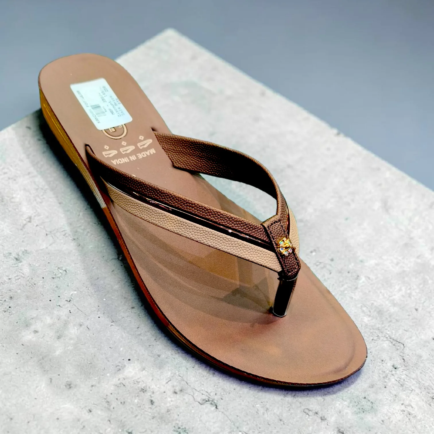 Elegant Earth-Tone Wedge Flip-Flops 👡 ART - rani.