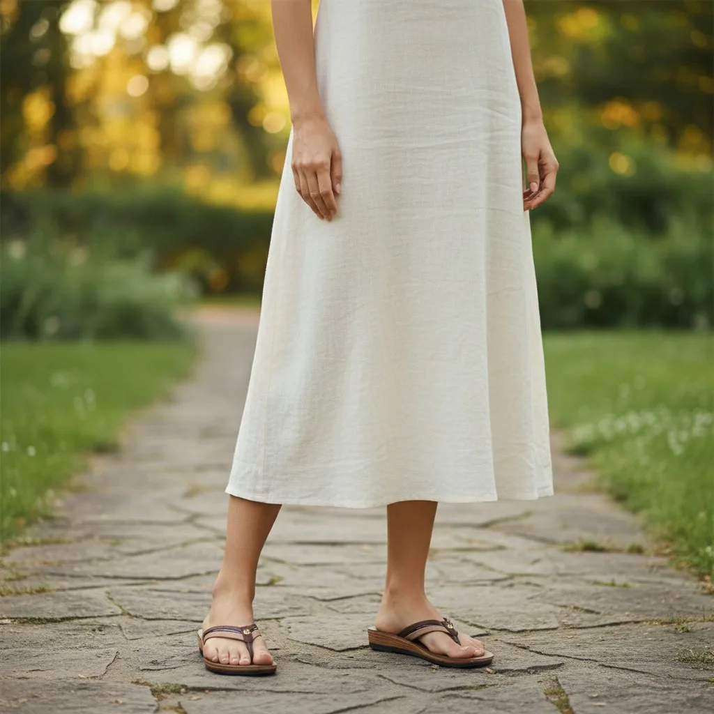 Elegant Earth-Tone Wedge Flip-Flops 👡 ART - rani. - Image 2