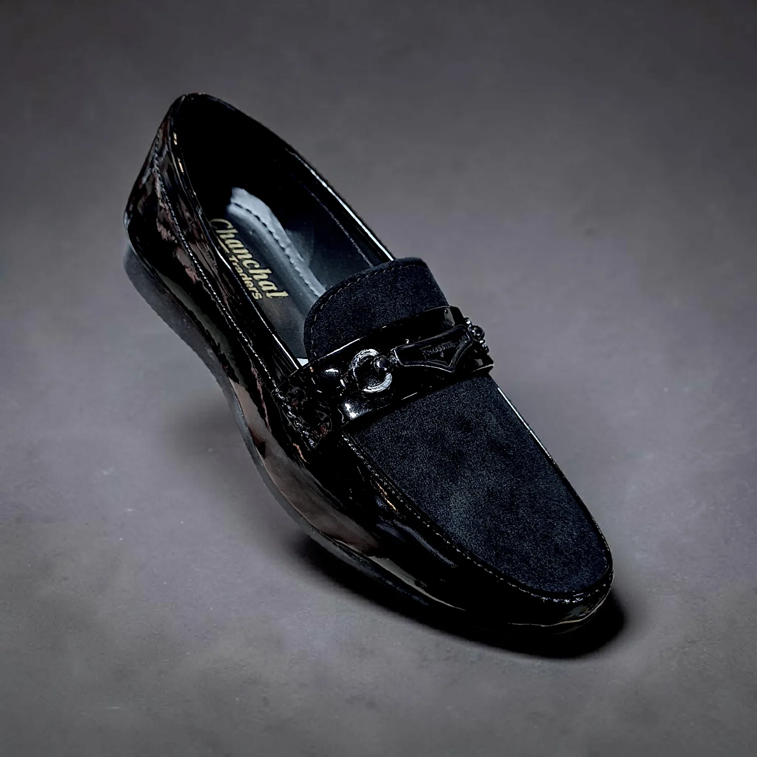 "Royal Noir" Kids' Velvet & Patent Loafers πβ¨ ART - H24-02