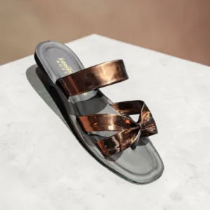 Laced Soft "Bronze Radiance" Bow Sandals 👡 ART - 17238