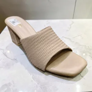Women's Woven Block-Heel Mule Sandal 👠 ART - D47-30