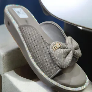 Embellished Logo-Bow Slide Sandals 🎀 ART - D47-19