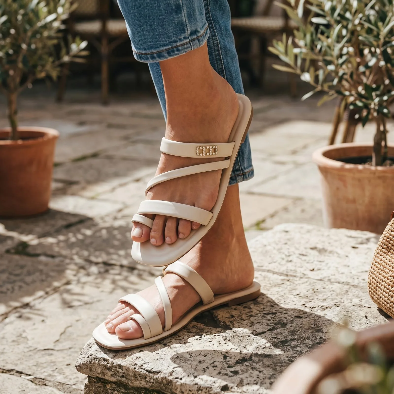 The "Glimmer Loop" Strappy Toe-Ring Flat ✨ ART - 17231 - Image 4