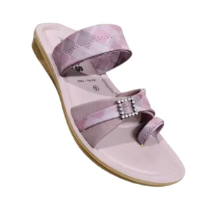🌸 Elegant Pastel Pink Embellished Toe-Ring Sandals 🌸 ART - 7442
