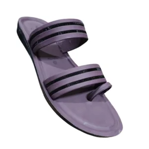Mauve Shimmer Dual-Strap Toe-Loop Sandals 👡 ART - 7702