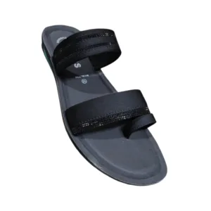 Aura Black Toe-Loop Comfort Sandals 🩴✨ ART - 7704