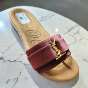 Elegant "Y" Monogram Folded Strap Slides  ART - D47-24