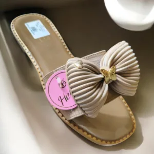 👡 Chic Butterfly Pleated Slider ART D47-21