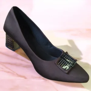 The Midnight Satin Block-Heel Pump 👠 ART - D44-45