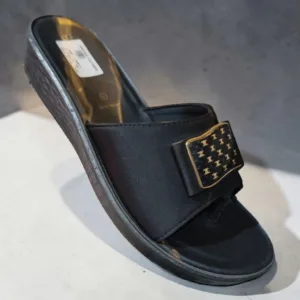 Elegant Black Wedge Slides 👡 ART - 537