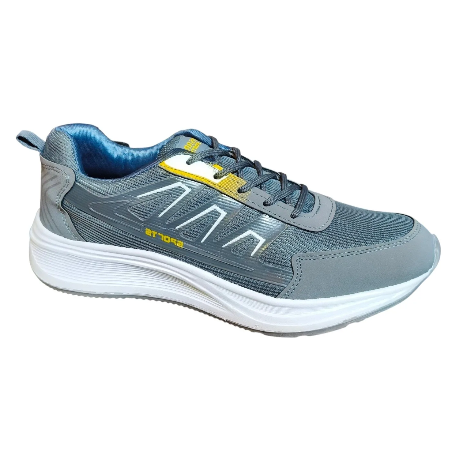 AeroStride Men's Grey & Blue Athletic Sports Shoe πββοΈ ART - Titan 44